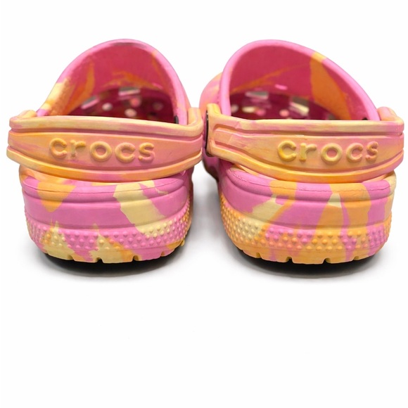 Crocs Kids Tie Dye Clogs Pink Yellow Orange Size C9 - Picture 2 of 4